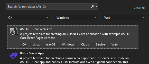 New Visual Studio Template