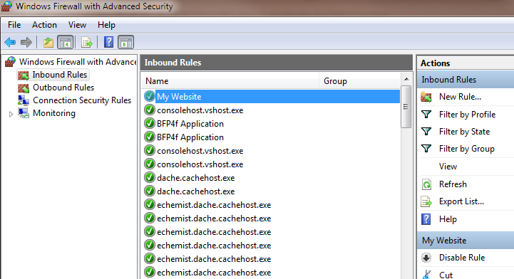 Windows Firewall New Rule