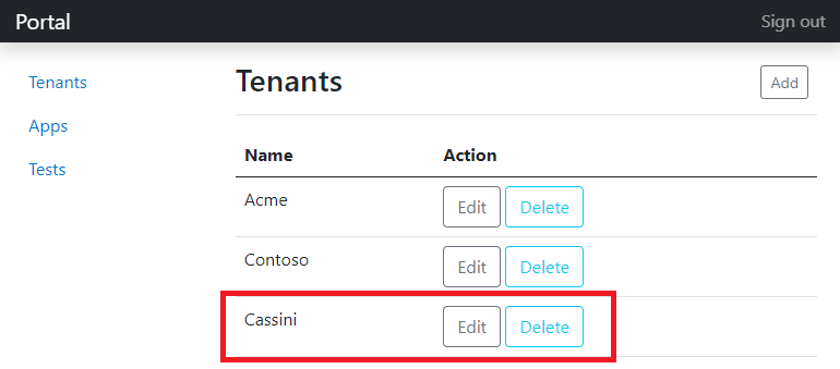 Add Tenant