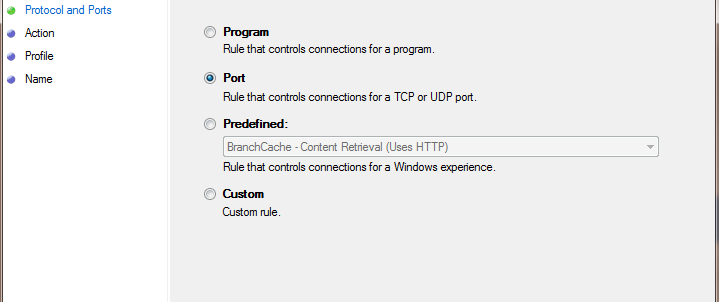 Windows Firewall Port