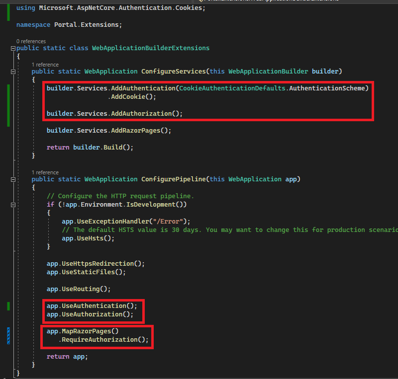 WebApplicationBuilderExtensions Class